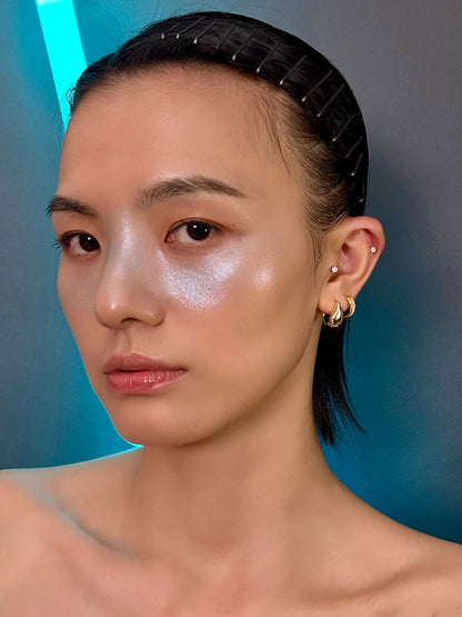 Gold-plated 925 sterling silver Teardrop Hoop Earrings
