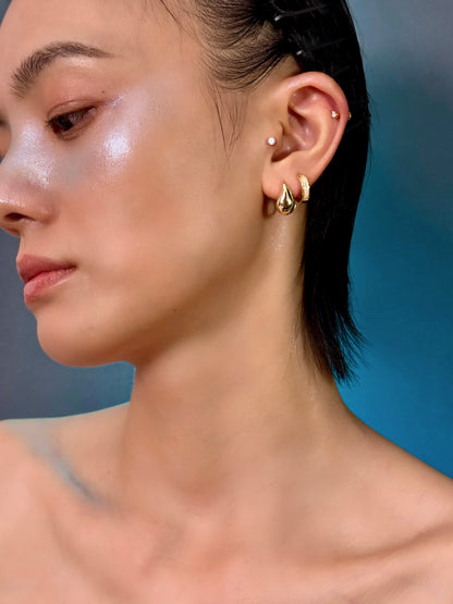 Gold-plated 925 sterling silver Teardrop Hoop Earrings