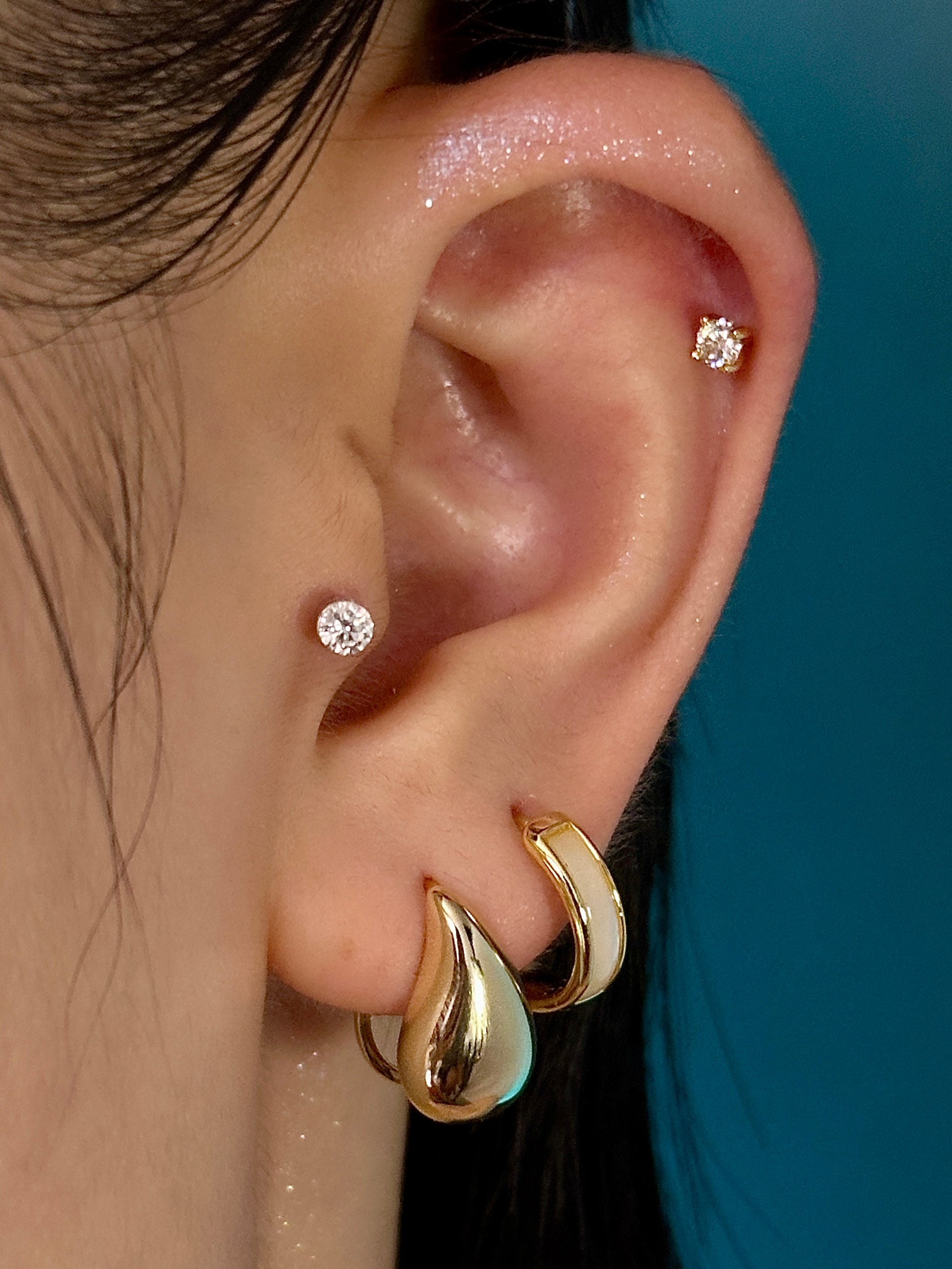 Gold-plated 925 sterling silver Teardrop Hoop Earrings
