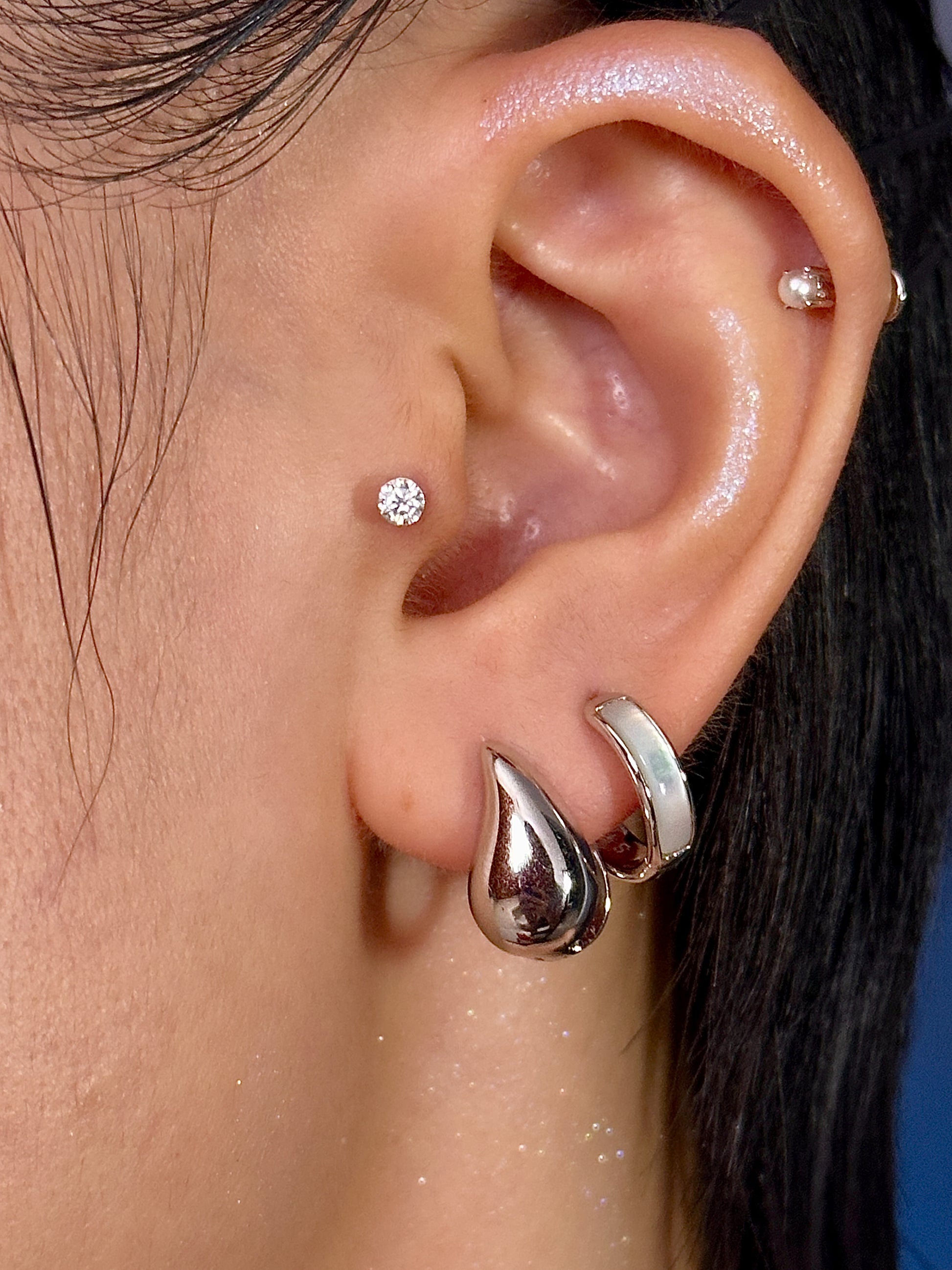 Gold-plated 925 sterling silver Teardrop Hoop Earrings