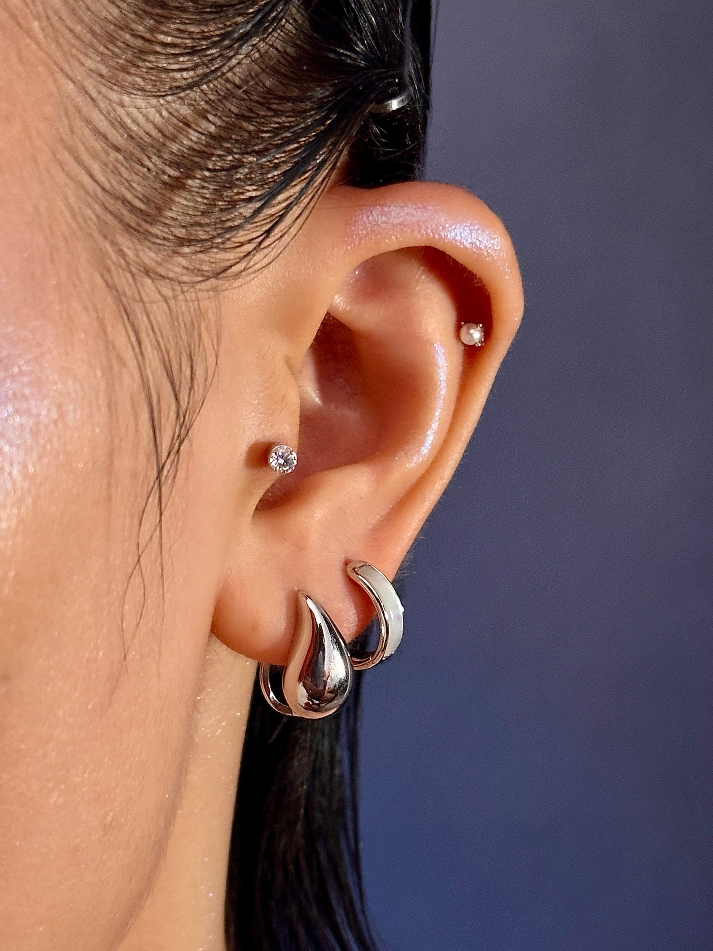 Gold-plated 925 sterling silver Teardrop Hoop Earrings