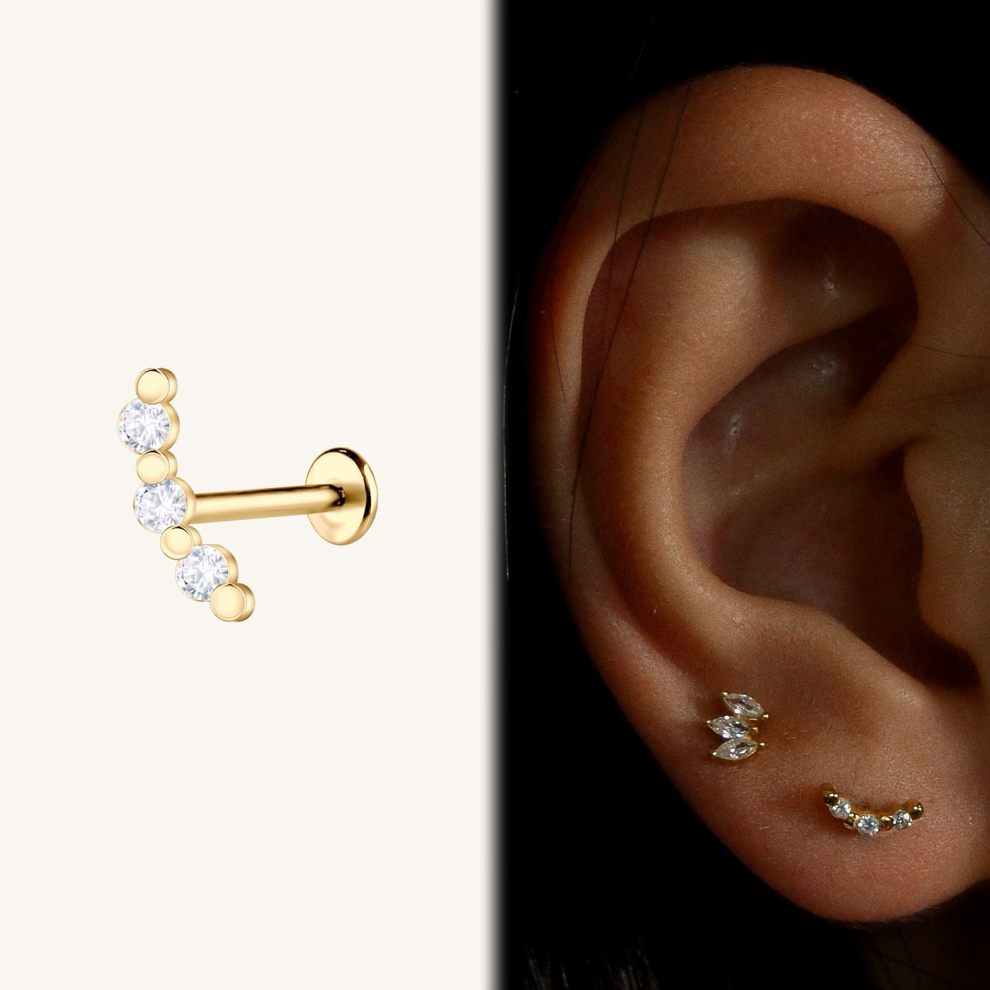 Curve Flatback Earring