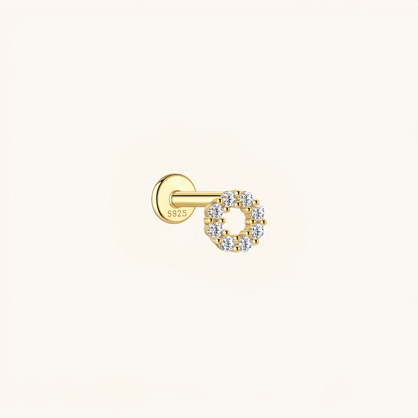 Gold-plated 925 sterling silver Nova Loop Flatback Earring Silver