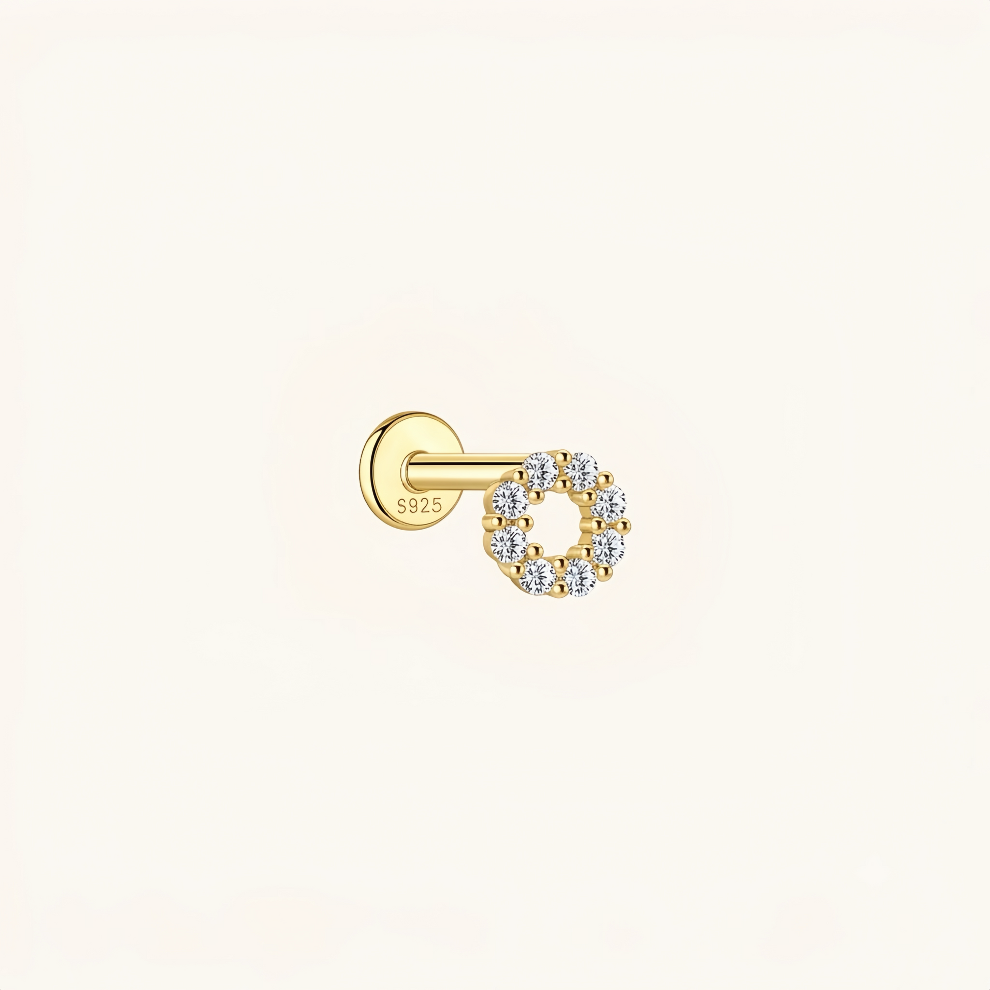 Gold-plated 925 sterling silver Nova Loop Flatback Earring Silver