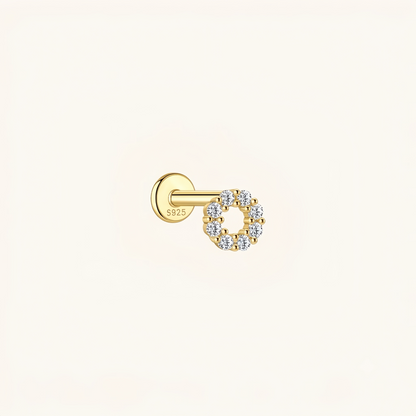 Gold-plated 925 sterling silver Nova Loop Flatback Earring Silver