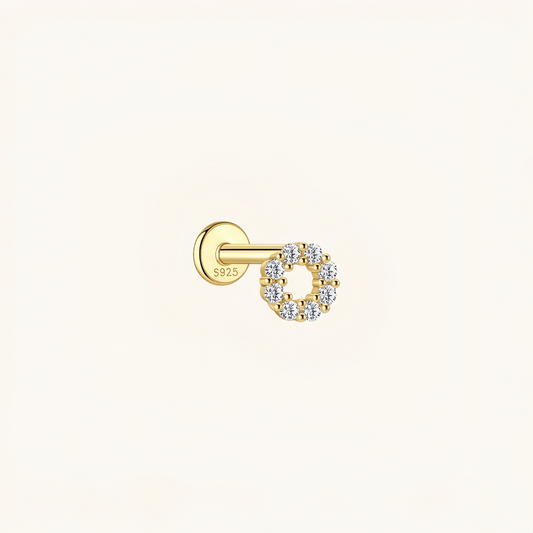 Gold-plated 925 sterling silver Nova Loop Flatback Earring Silver