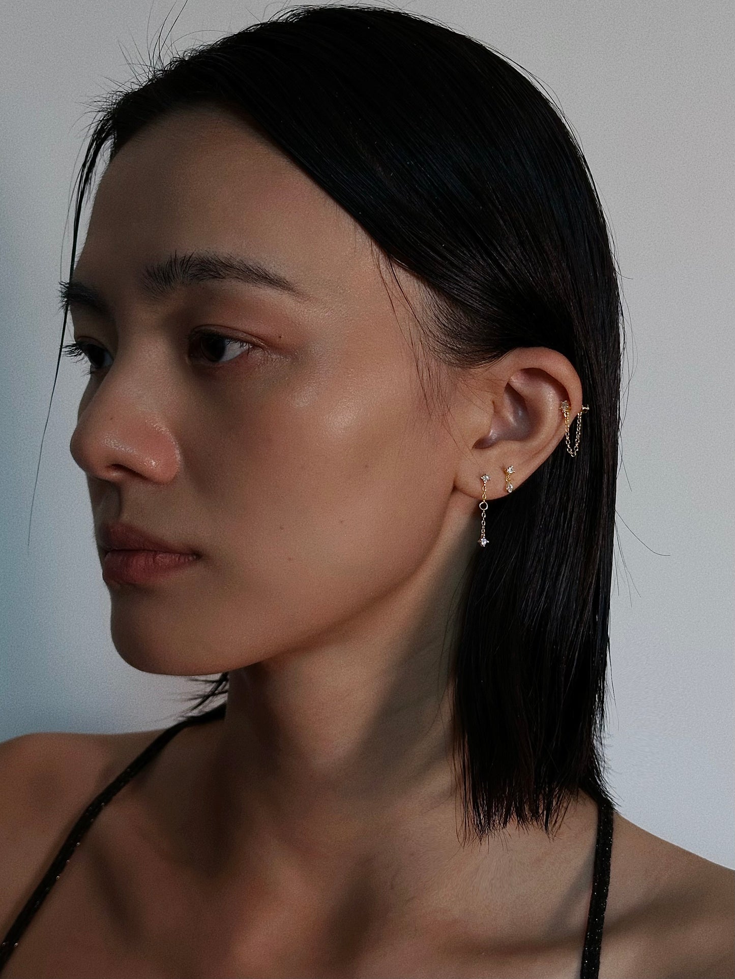 CZ Dangle Teardrop Flatback Earring