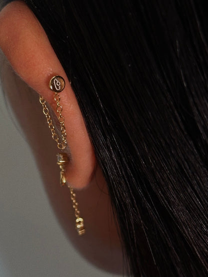 CZ Chain Flatback Earring