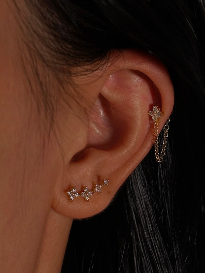 Floral Curve Flatback Earring