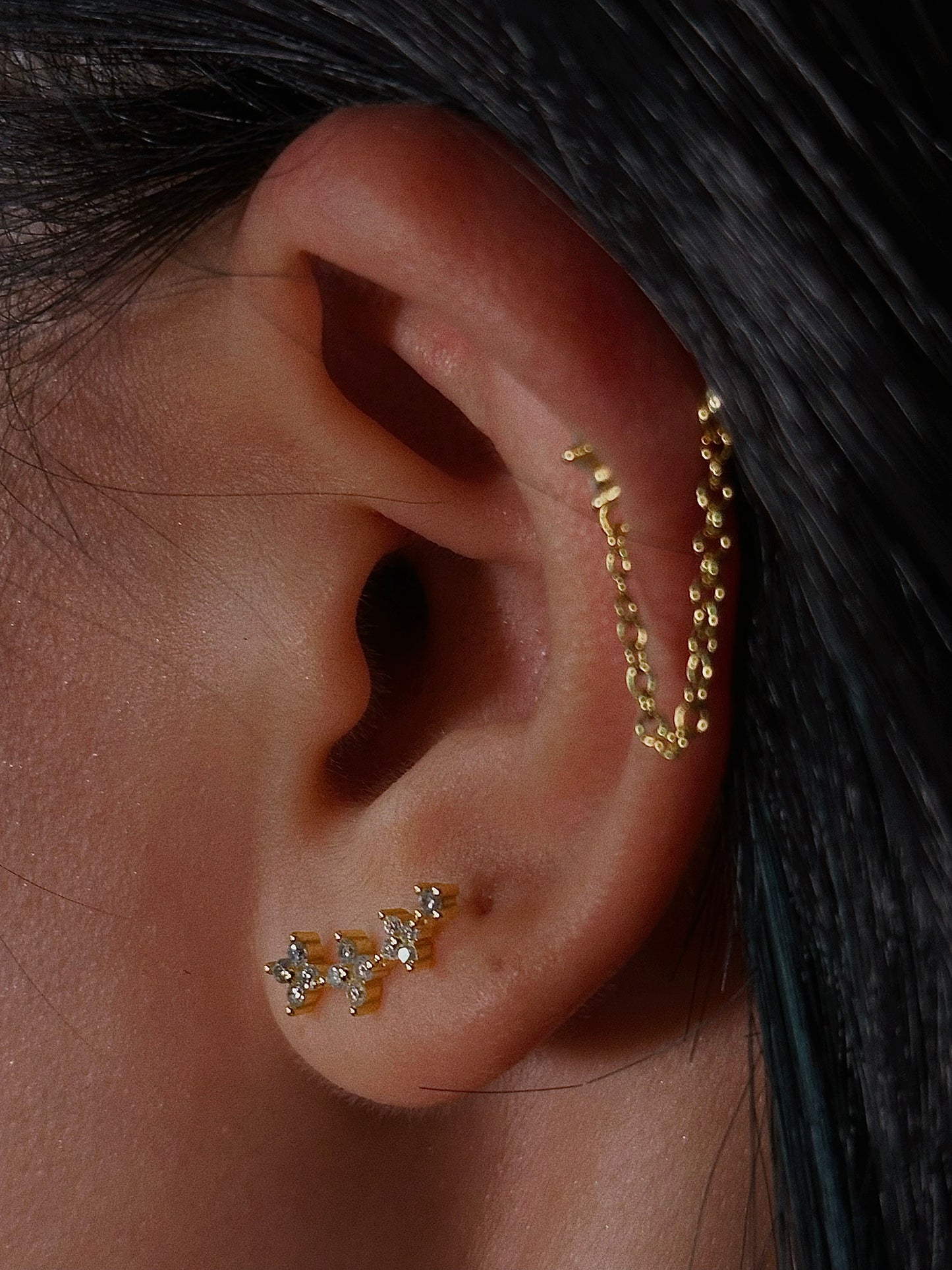 Floral Curve Flatback Earring