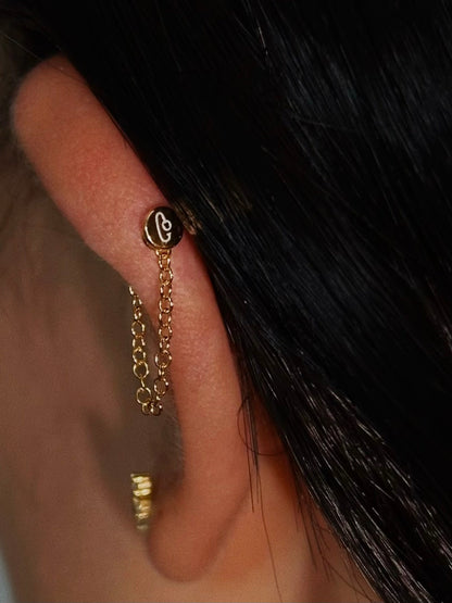 Floral Chain Flatback Earring