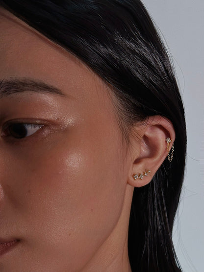 Floral Curve Flatback Earring