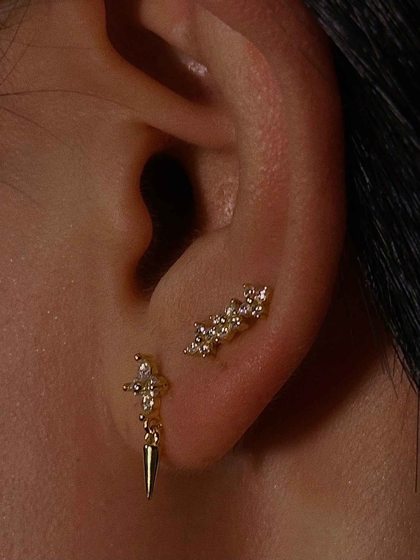 Floral Spike Flatback Earring