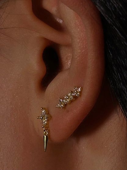 Floral Spike Flatback Earring