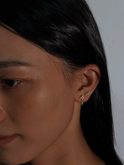 Floral Spike Flatback Earring