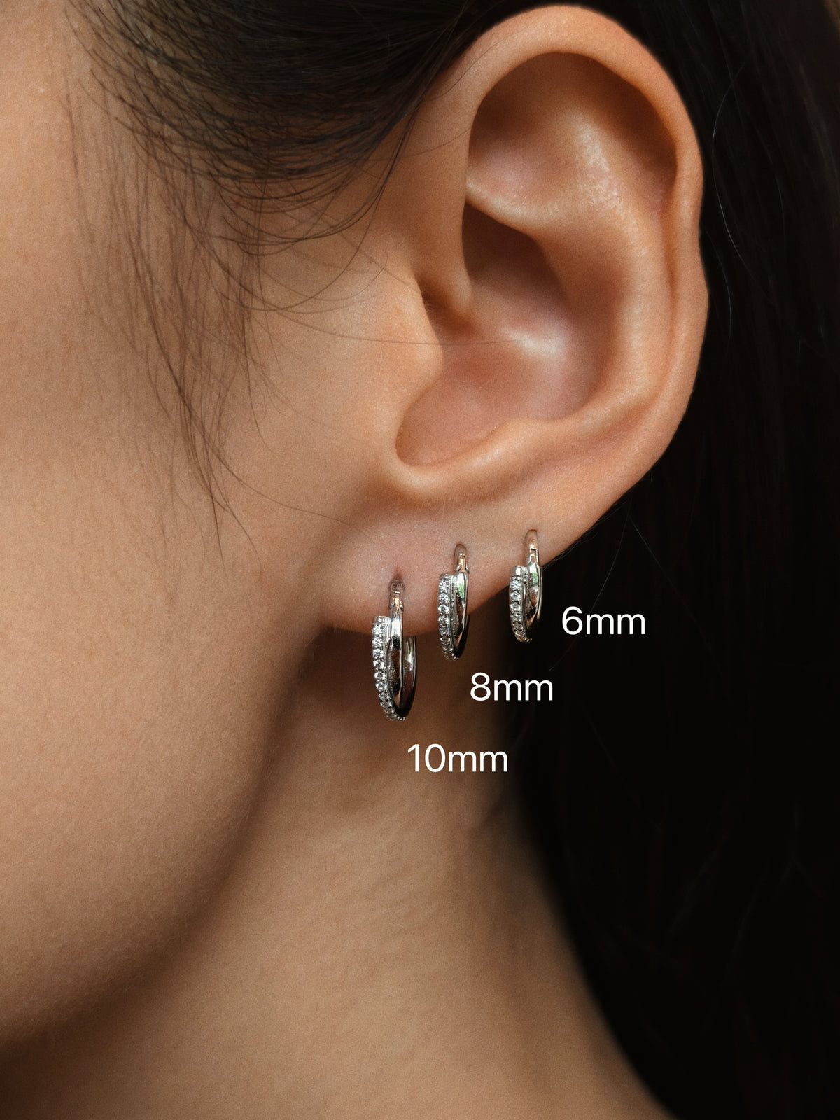 Gold-plated 925 sterling silver Twist Sparkle Clicker Hoop