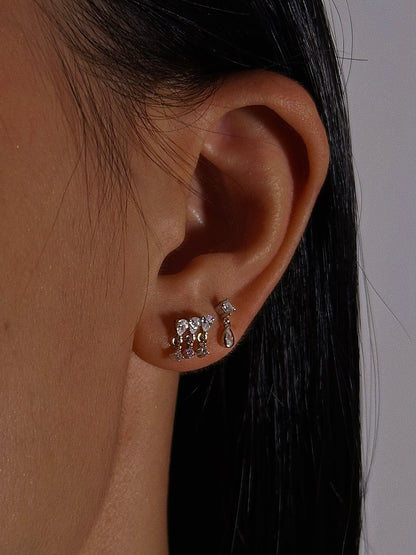 CZ Tassel Flatback Earring
