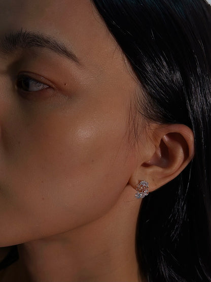 CZ Tassel Chain Flatback Earring