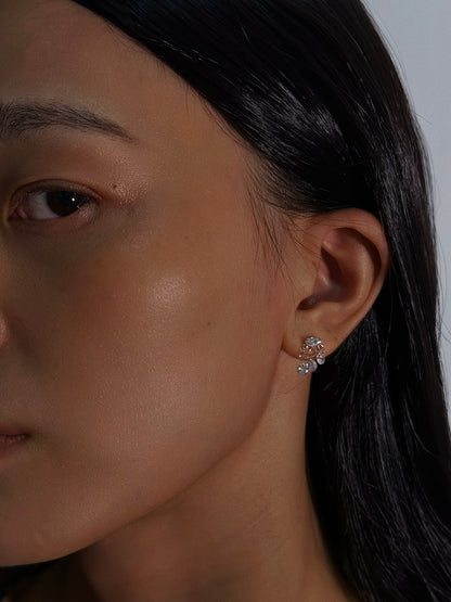 CZ Tassel Chain Flatback Earring