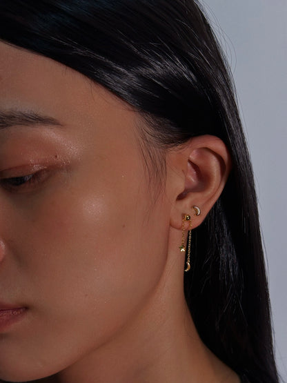 Opal Moon Flatback Earring