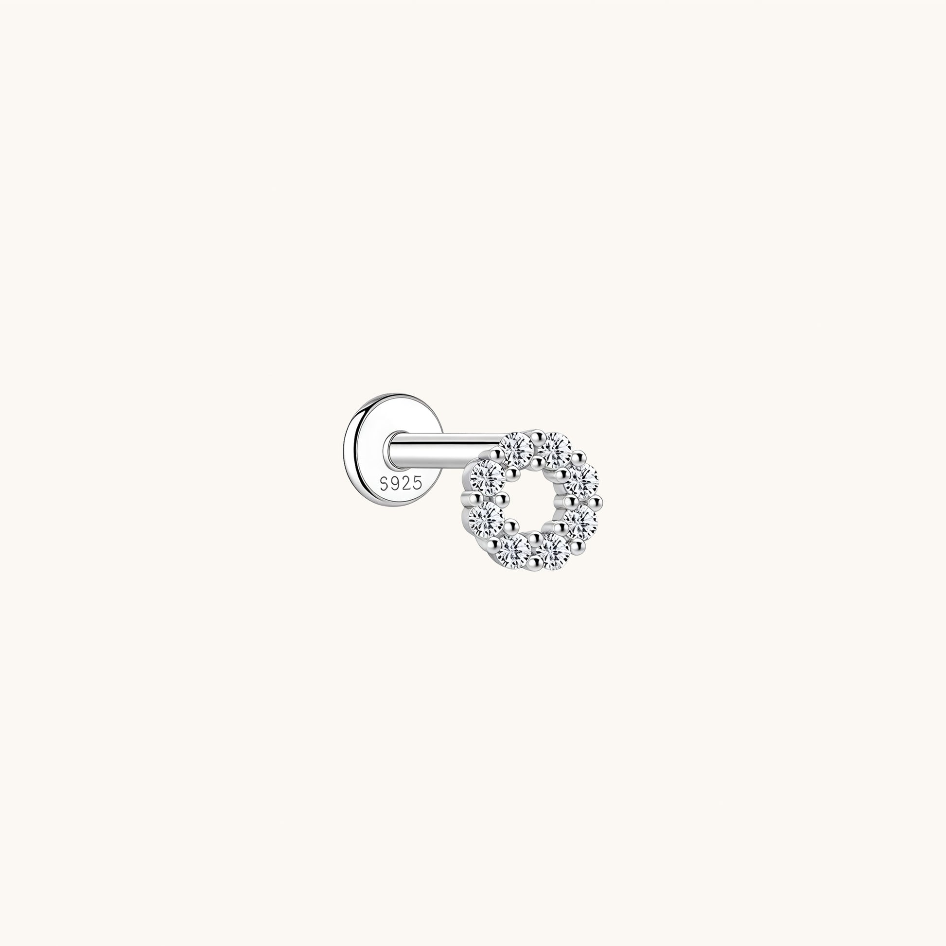 Gold-plated 925 sterling silver Nova Loop Flatback Earring 8mm