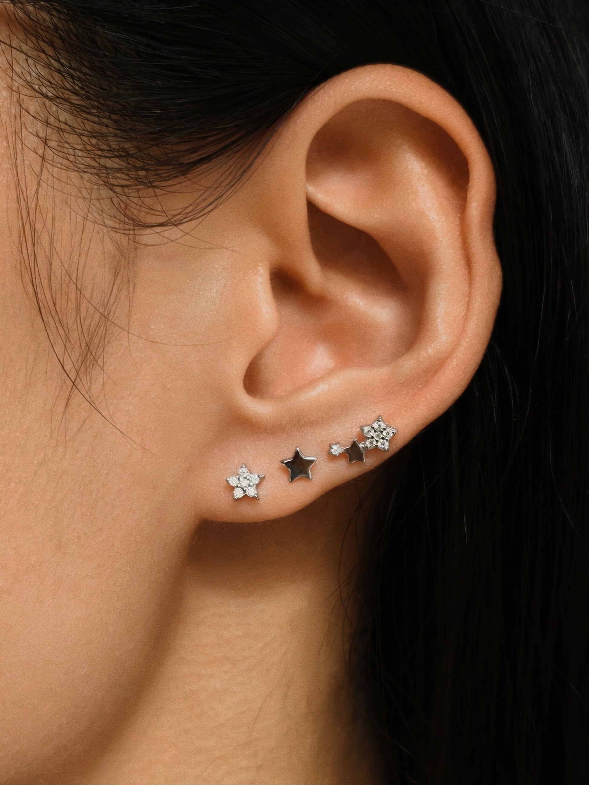 Gold-plated 925 sterling silver Little Star Flatback Earring
