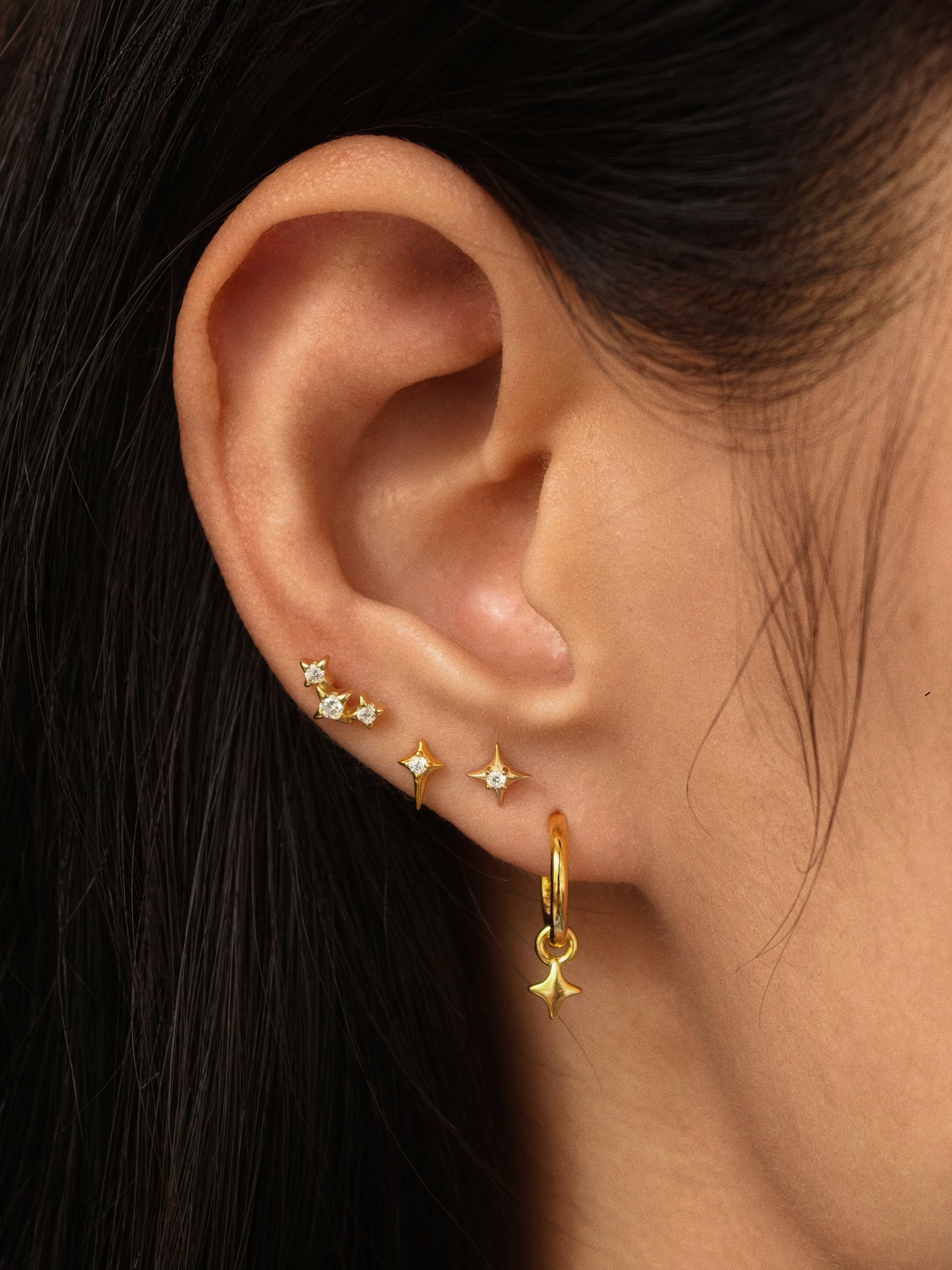 Gold-plated 925 sterling silver Starlance Flatback Earring