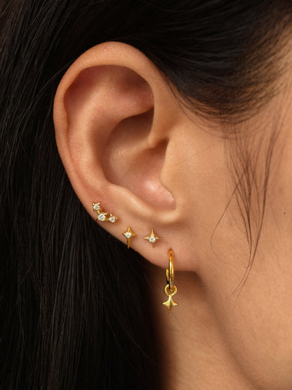 Gold-plated 925 sterling silver Starlance Flatback Earring
