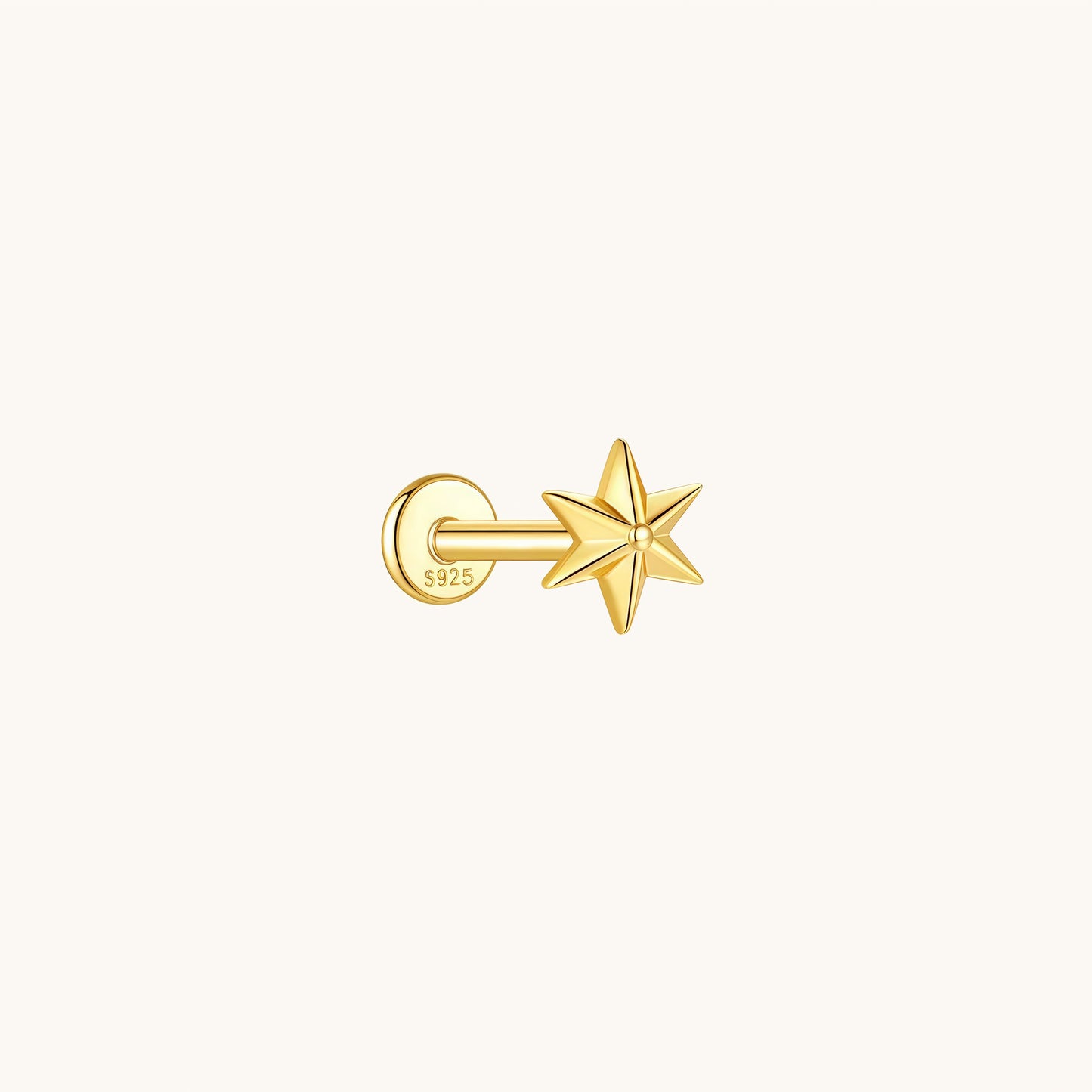 Gold-plated 925 sterling silver Stardust Flatback Earring