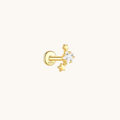 Gold-plated 925 sterling silver Cosmic Embrace Flatback Earring Gold
