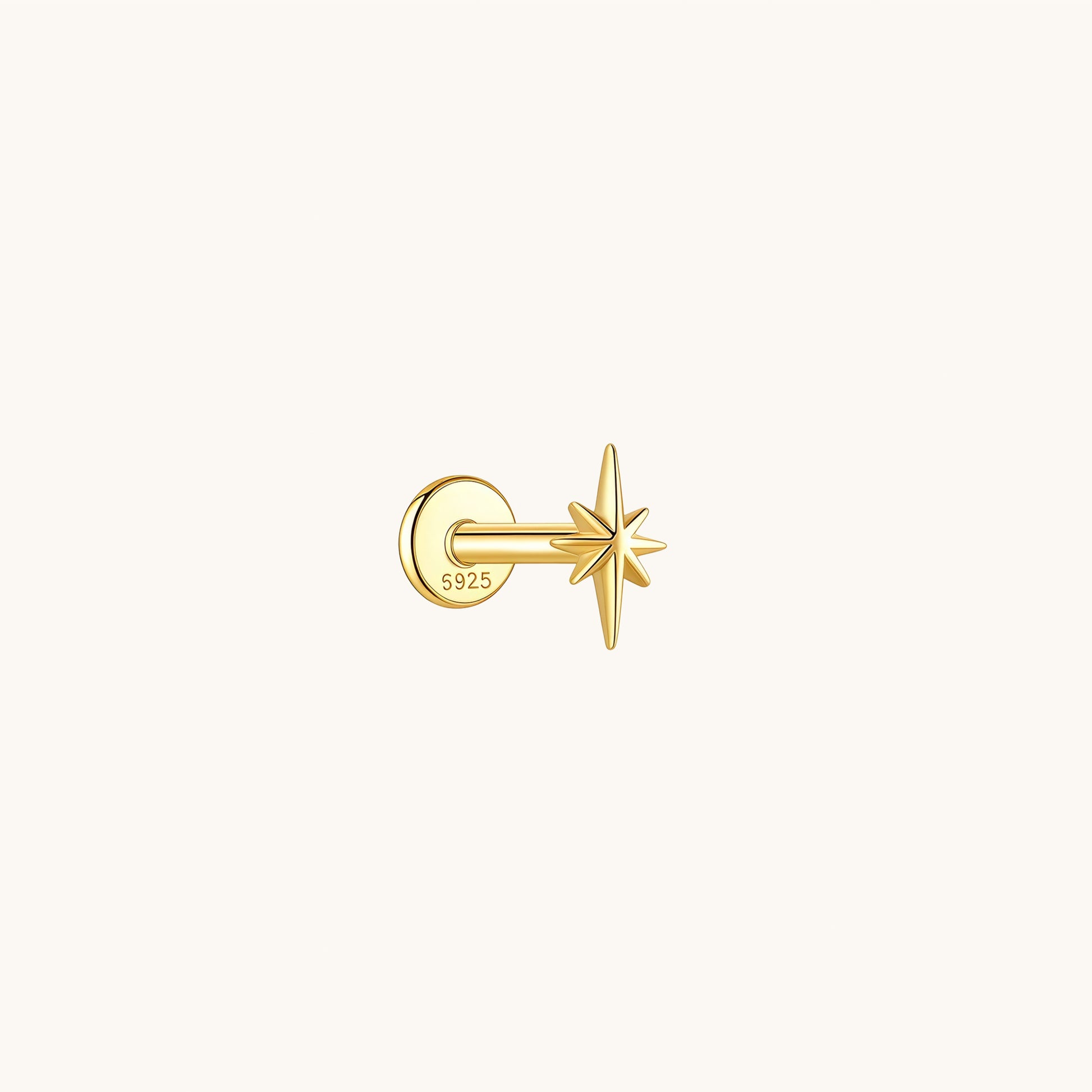 Gold-plated 925 sterling silver Orbit Ray Flatback Earring Gold