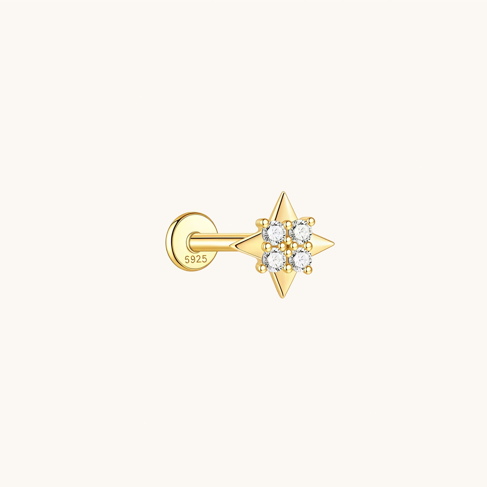 Gold-plated 925 sterling silver Nova Bloom Flatback Earring Gold