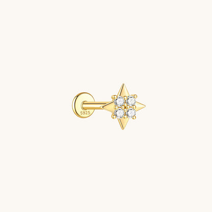 Gold-plated 925 sterling silver Nova Bloom Flatback Earring Gold