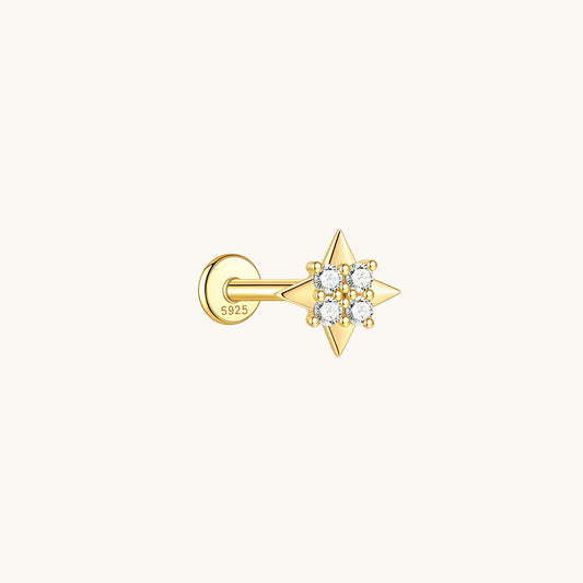 Gold-plated 925 sterling silver Nova Bloom Flatback Earring Gold