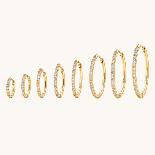 Gold-plated 925 sterling silver Glowline Hoop Earrings