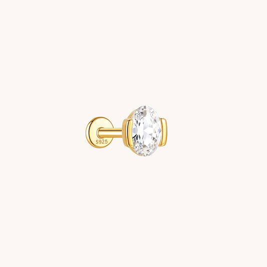 Gold-plated 925 sterling silver Rodin’s Caress Flatback Earring
