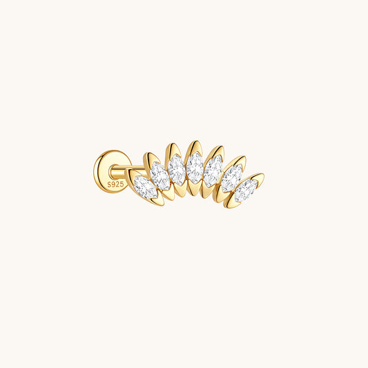 Gold-plated 925 sterling silver Thornblade Flatback Earring Gold