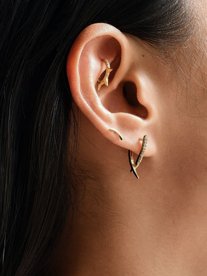 Gold-plated 925 sterling silver Anarchy Spike Hoop Earrings