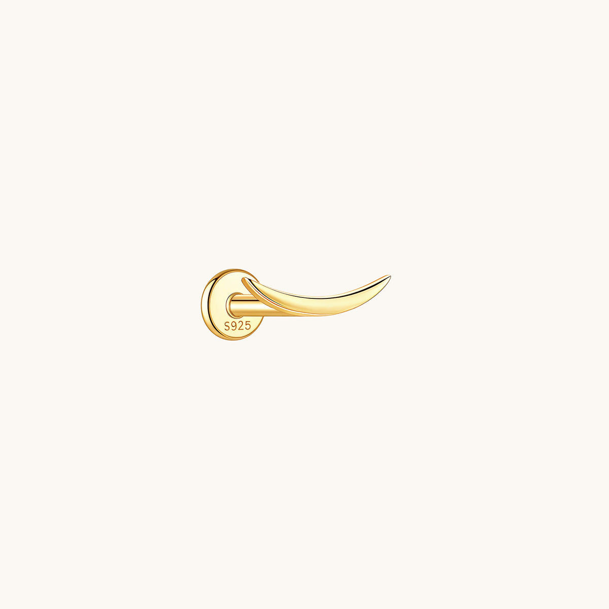 Gold-plated 925 sterling silver Solstice Horn Flatback Earring Gold