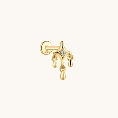 Gold-plated 925 sterling silver Sacred Tears Flatback Earring Gold