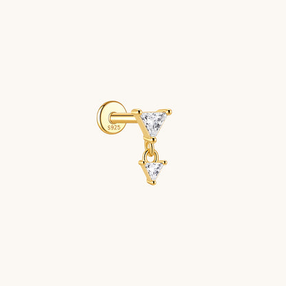 Gold-plated 925 sterling silver Shattered Light Flatback Earring Gold