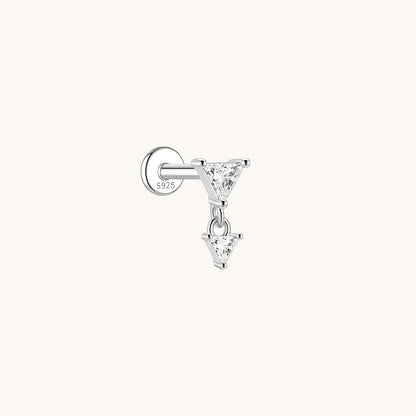 Gold-plated 925 sterling silver Shattered Light Flatback Earring Silver