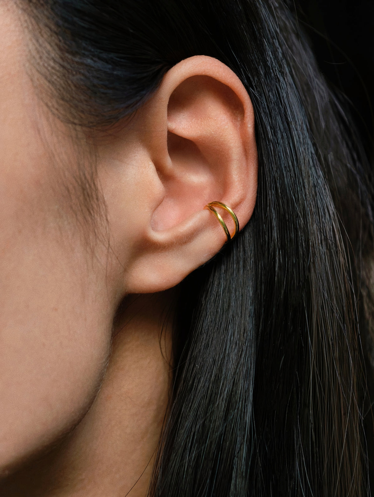 Gold-plated 925 sterling silver Single / Double / Triple Layer Hoop Earrings