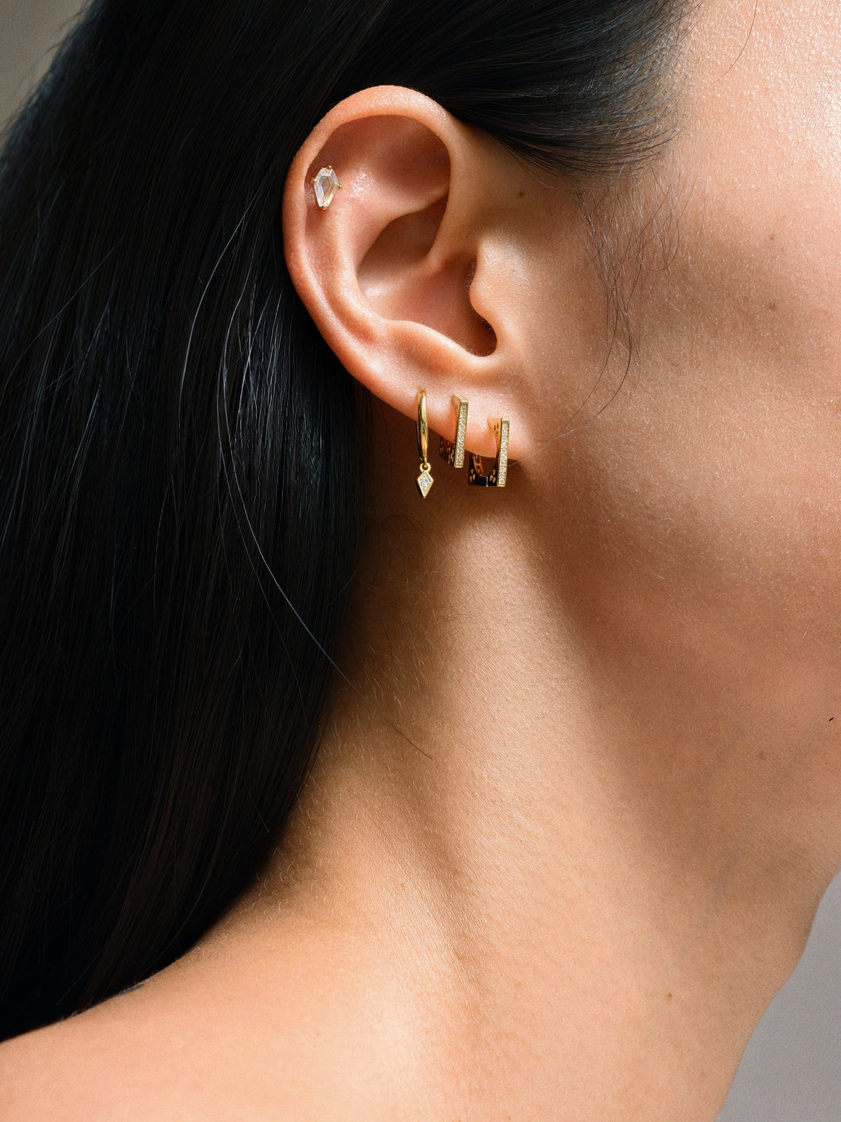 Prism Drop Hoop Earrings