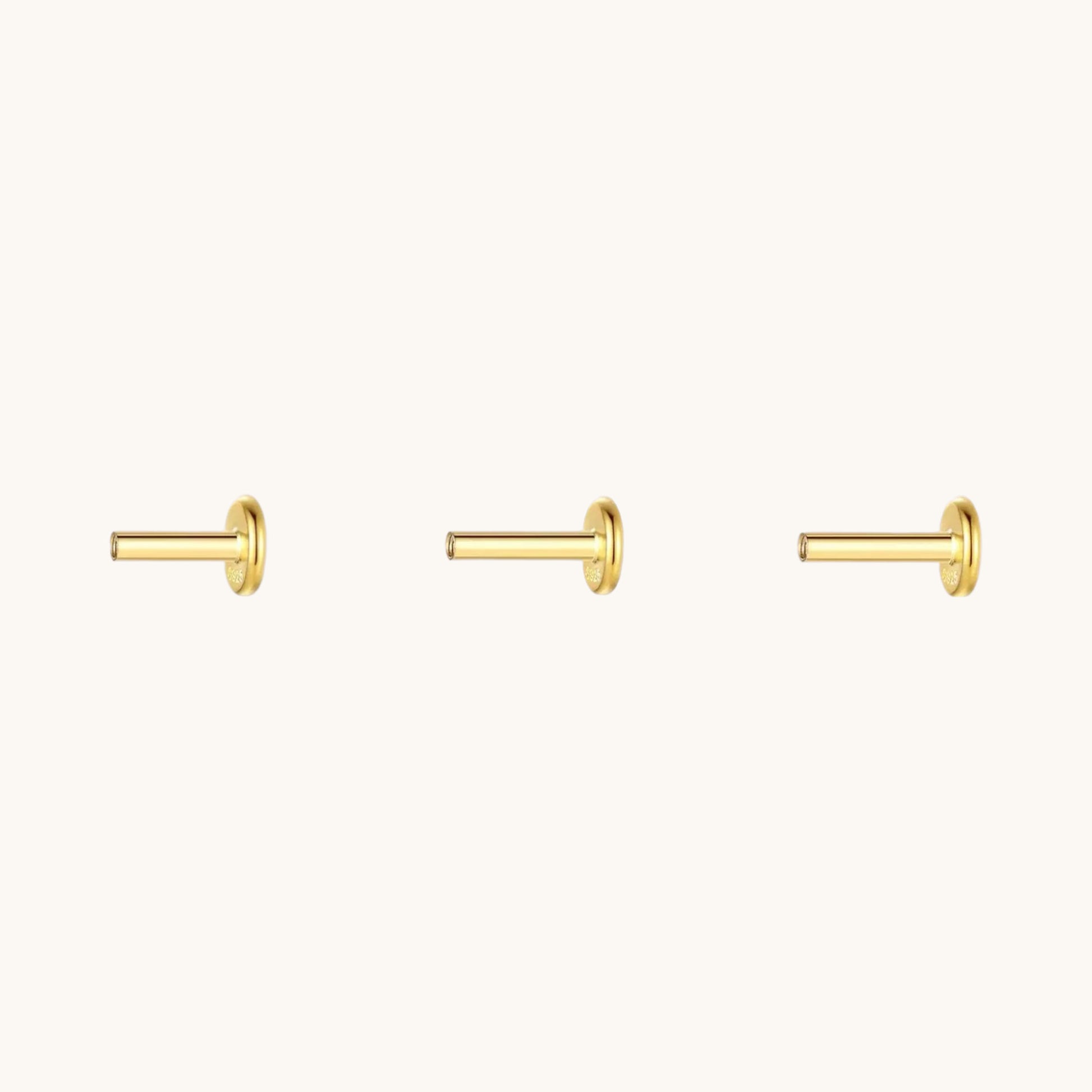 Gold-plated 925 sterling silver Solid 925 Flatback Backing Gold