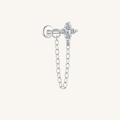 Floral Chain Flatback Earring