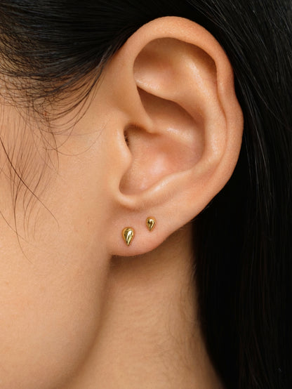Gold-plated 925 sterling silver Teardrop Flatback Earring