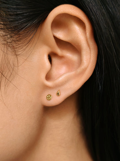 Gold-plated 925 sterling silver Teardrop Flatback Earring