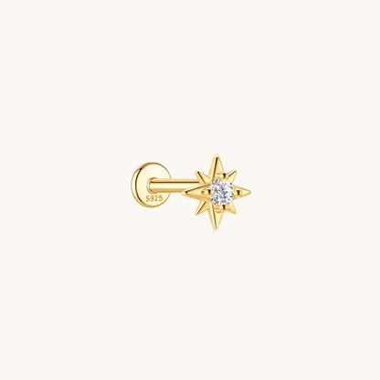 Gold-plated 925 sterling silver Meridian Light Flatback Earring Gold
