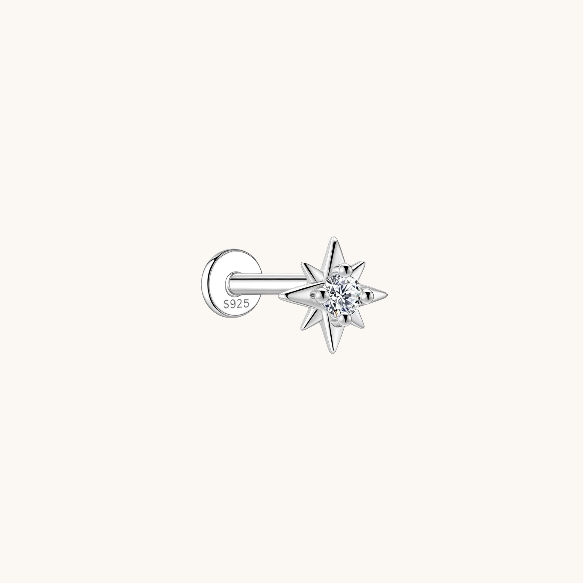 Gold-plated 925 sterling silver Meridian Light Flatback Earring Silver